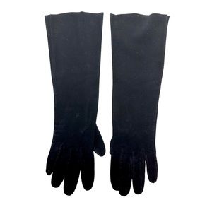 Made in France Black Lightweight Soft Fabric Gloves Size 6/2